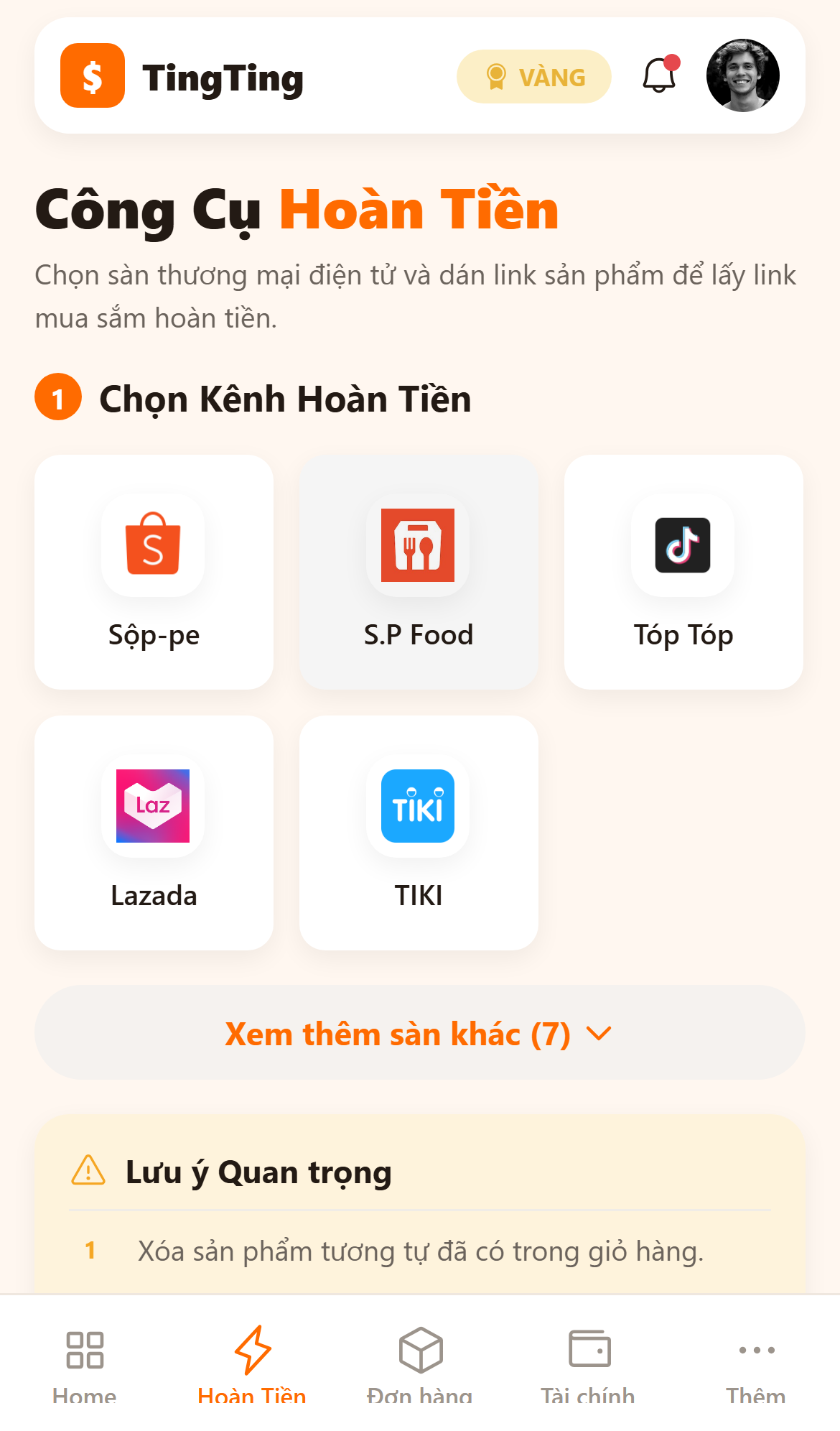 Mức hoàn ước tính hiện trước khi mua